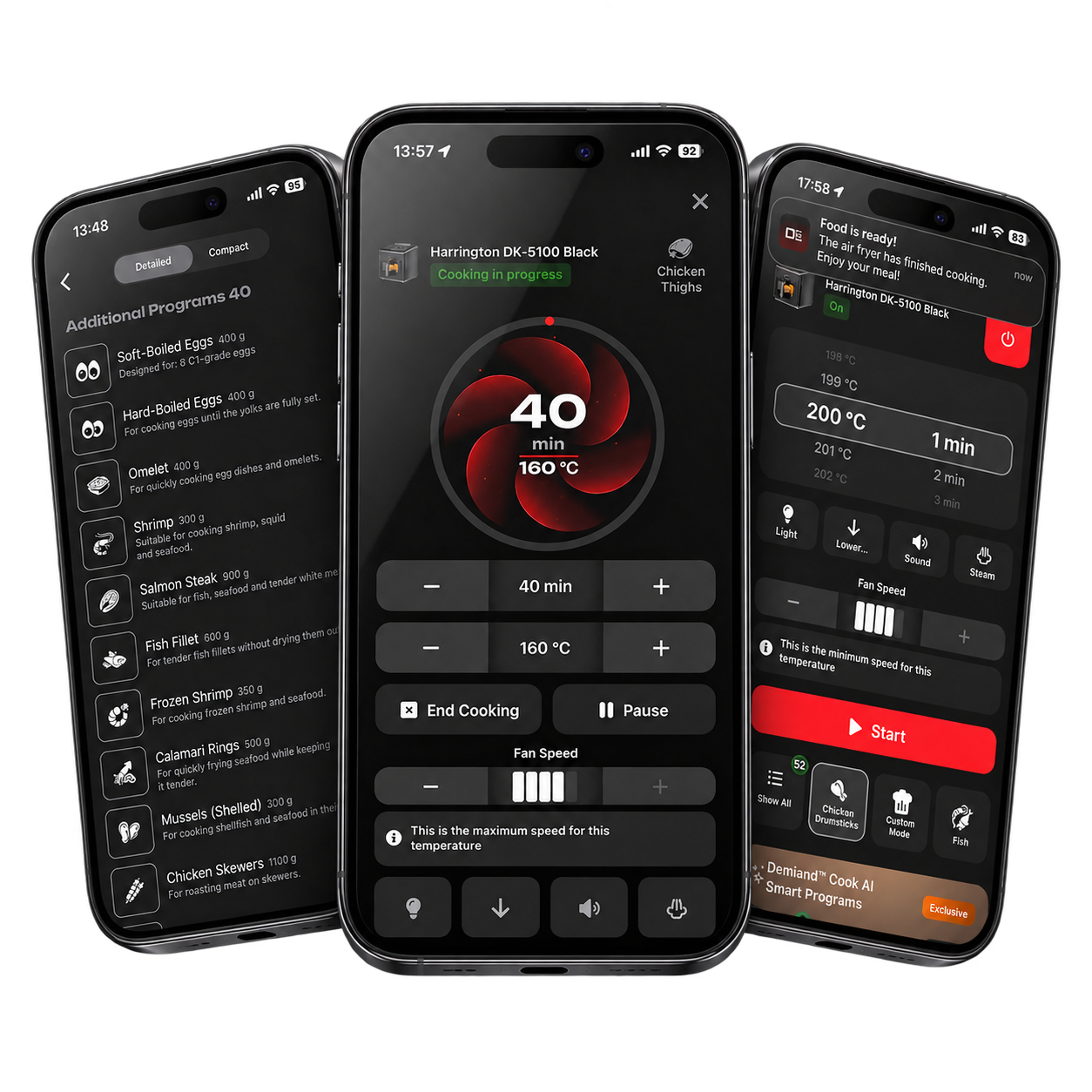 Expanded programs list and appliance controls